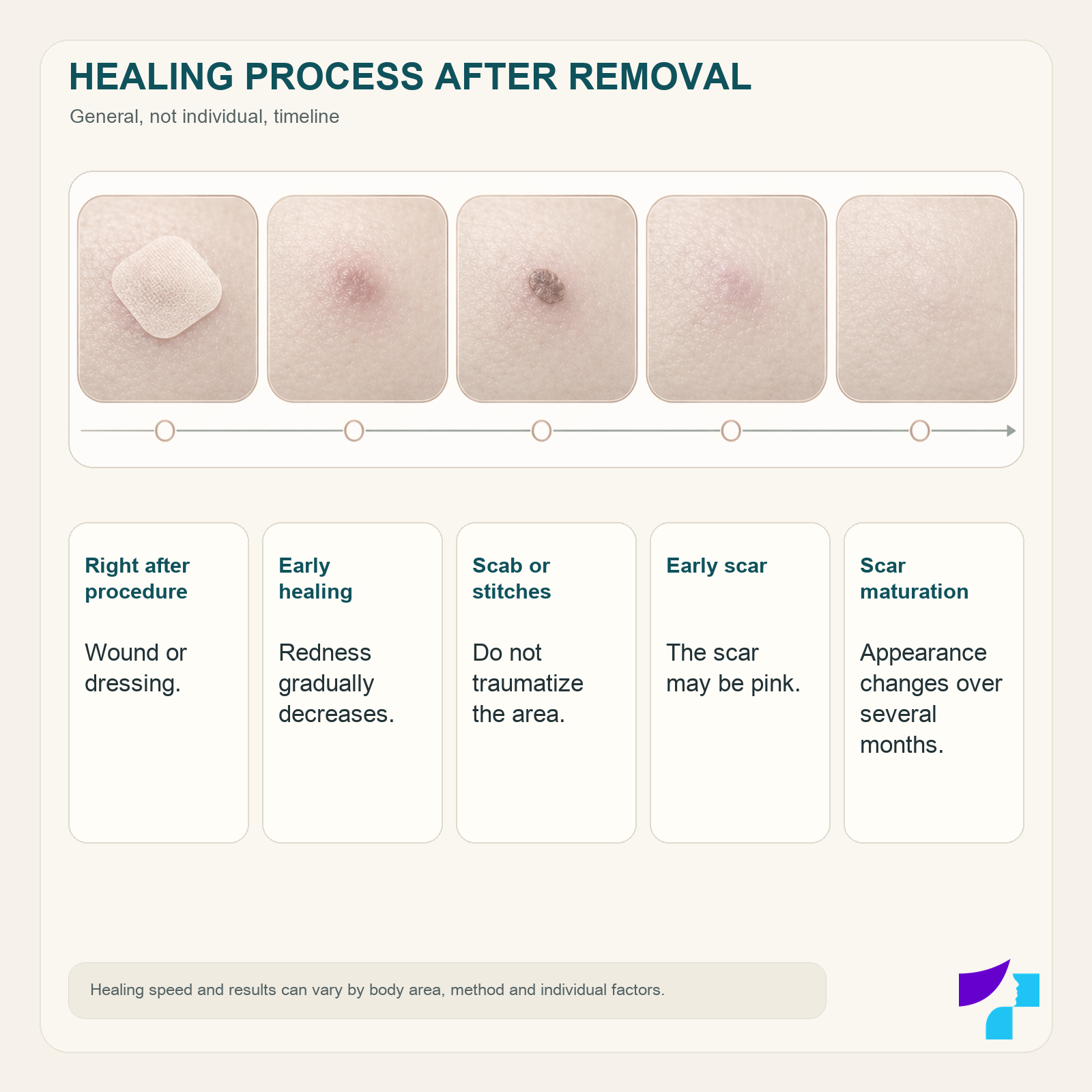 Healing process after mole removal