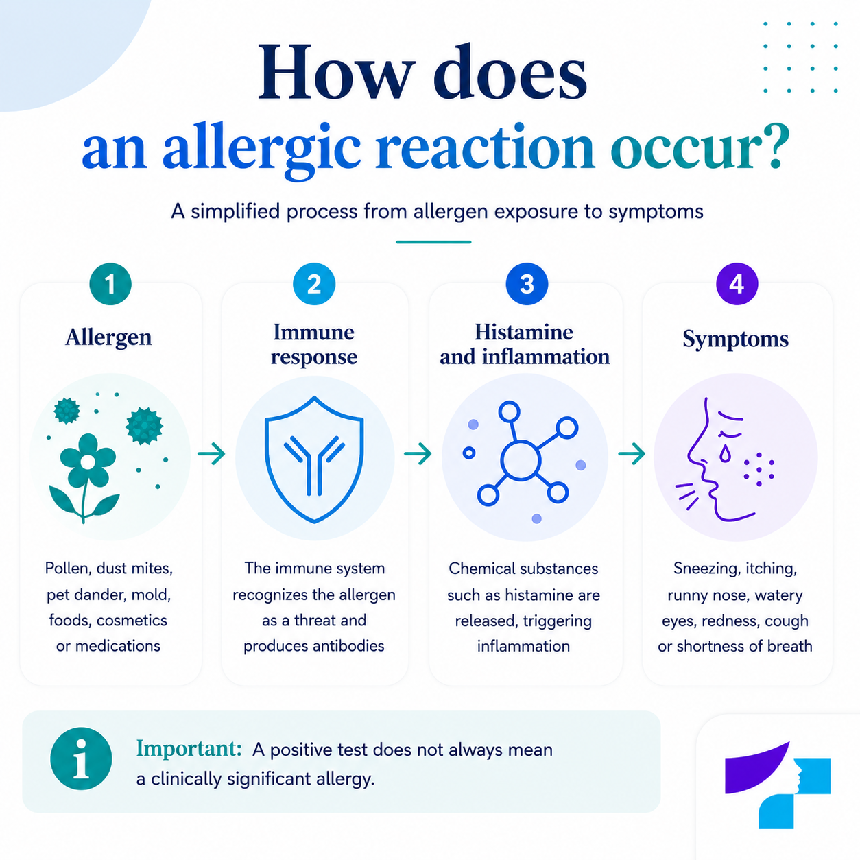 How does an allergic reaction occur How an allergic reaction occurs: allergen, immune response, histamine and symptoms