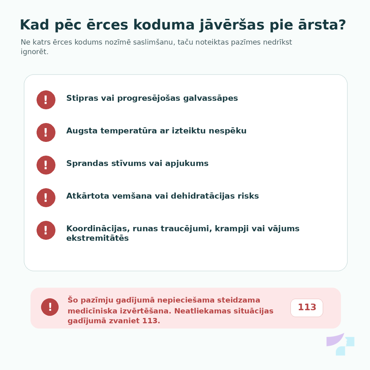 Kad pēc ērces kodma jāvēršas pie ārsta