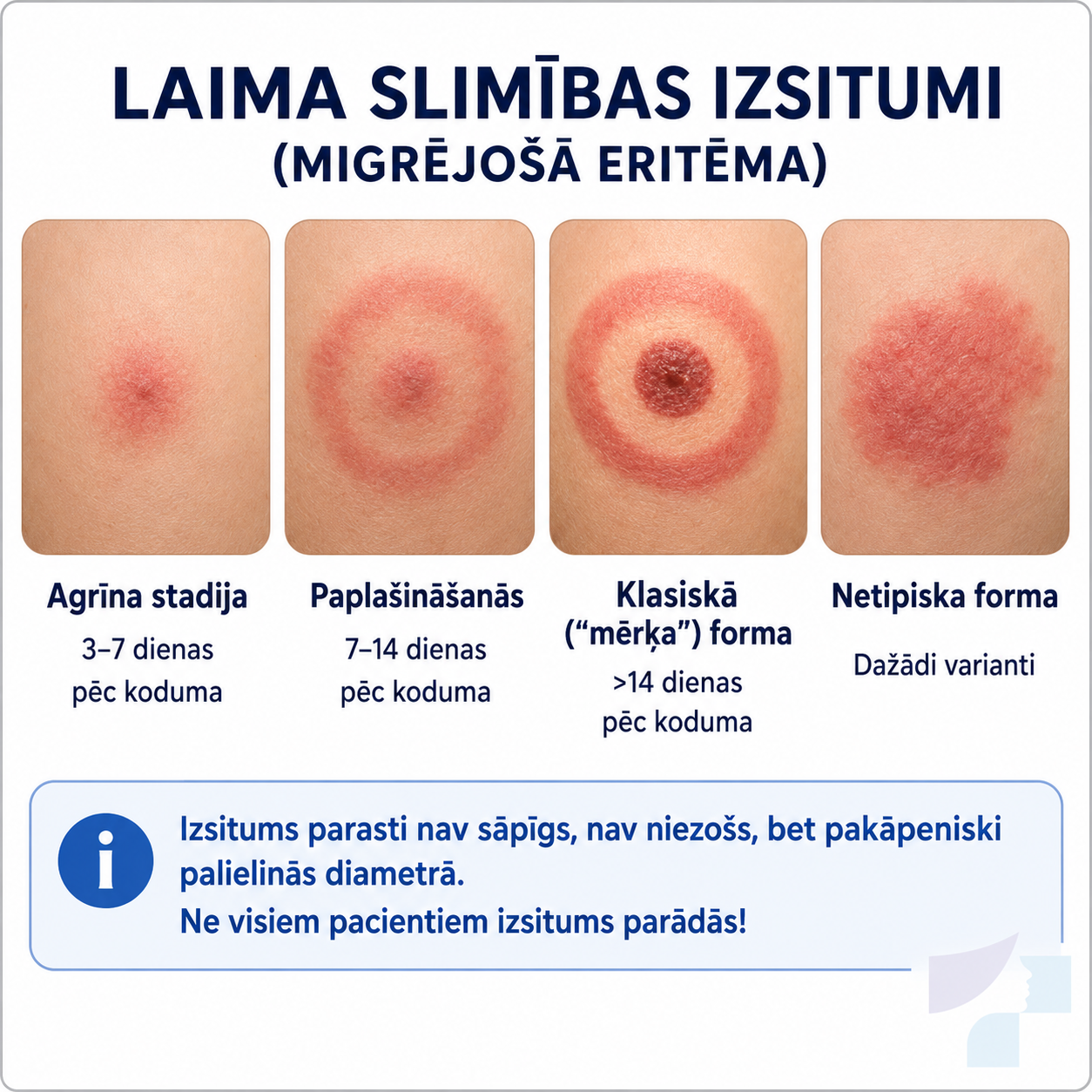 Laima slimības migrējošās eritēmas piemērs