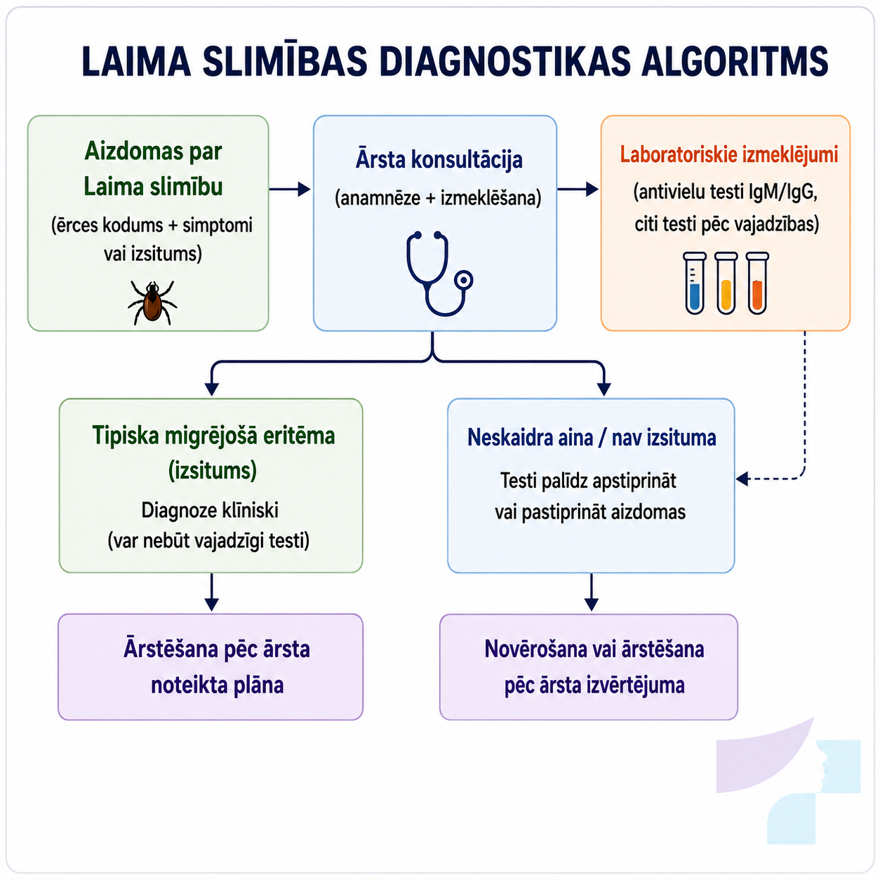 Laima slimības diagnostikas algoritms