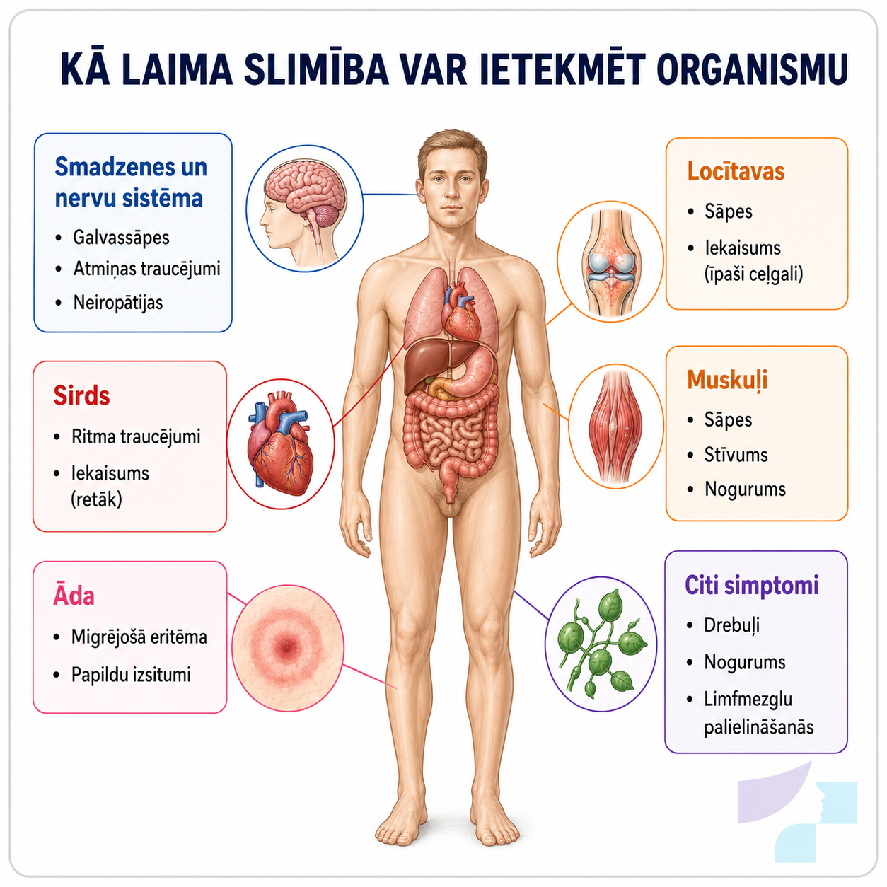 Laima slimības ietekme uz organismu