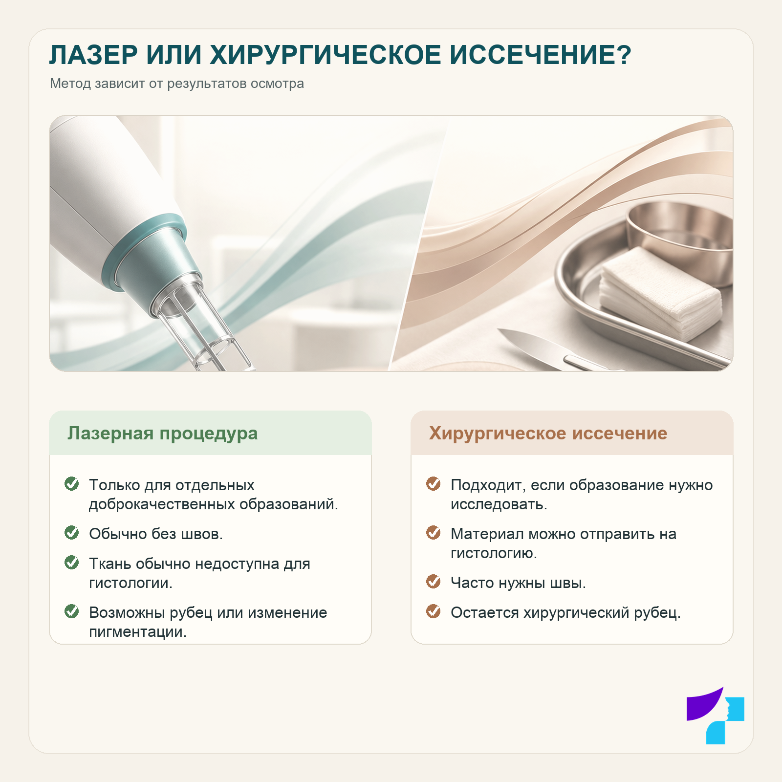 Лазер или хирургическое иссечение родинки Сравнение лазерного и хирургического удаления родинки