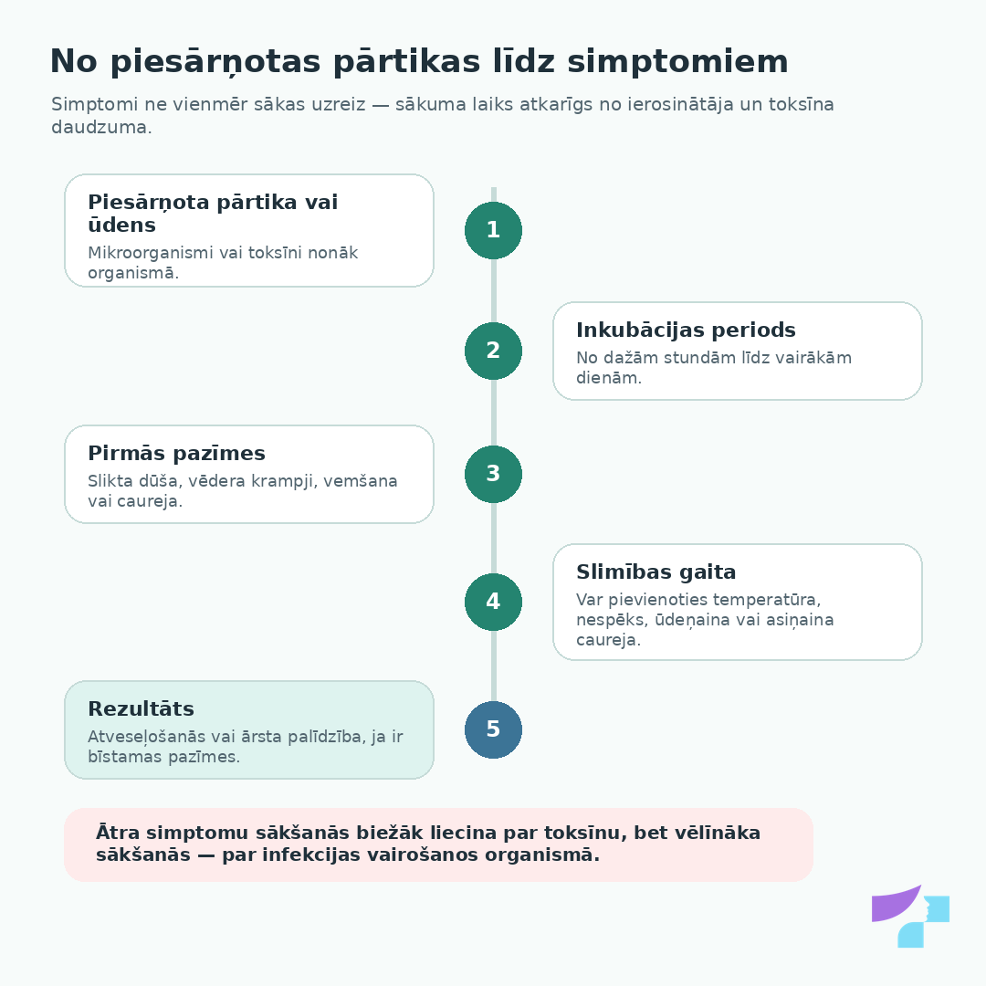 No piesārņotas pārtikas līdz simptomiem No piesārņotas pārtikas līdz simptomiem