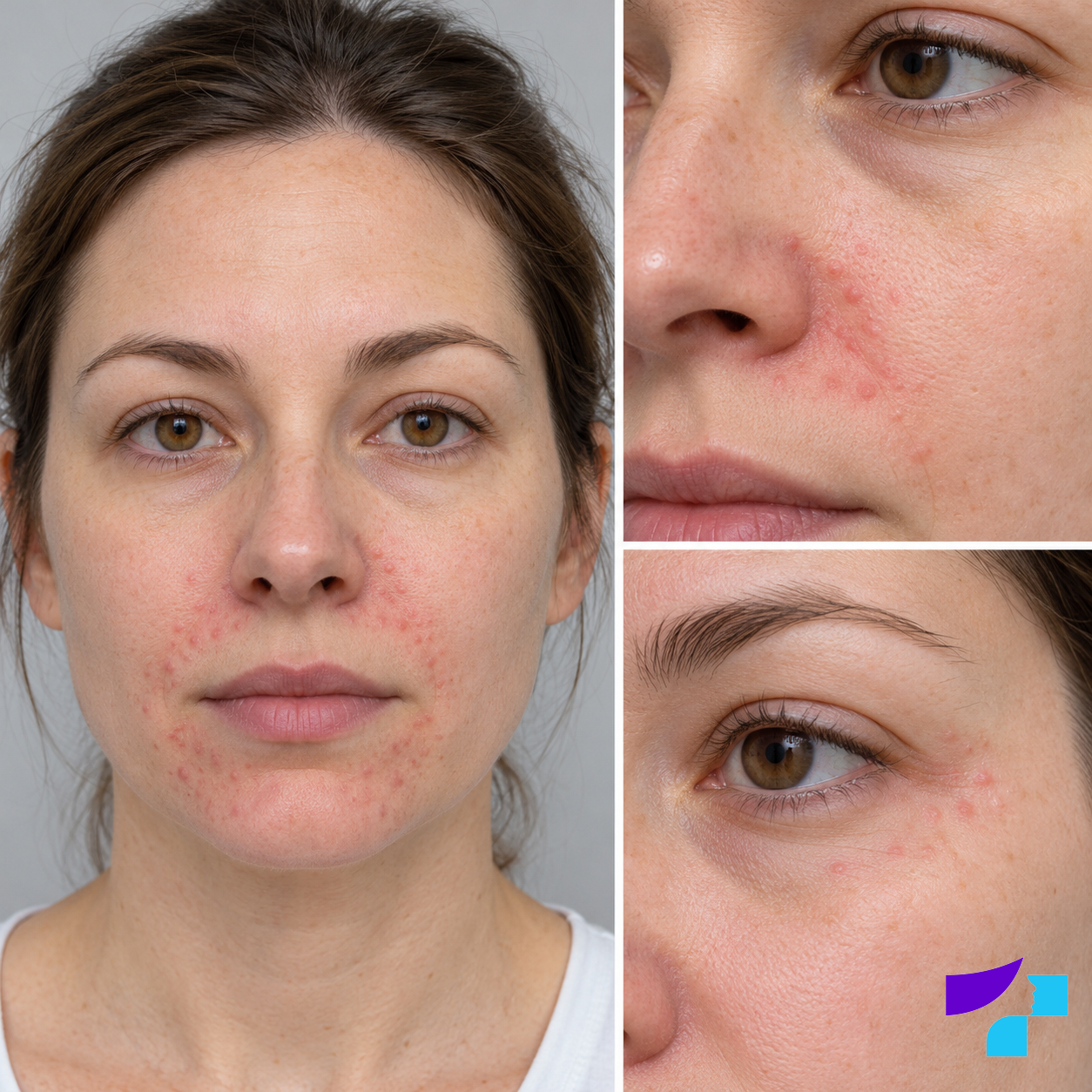 Periorificiālā dermatīta izsitumi ap muti, degunu un acīm
