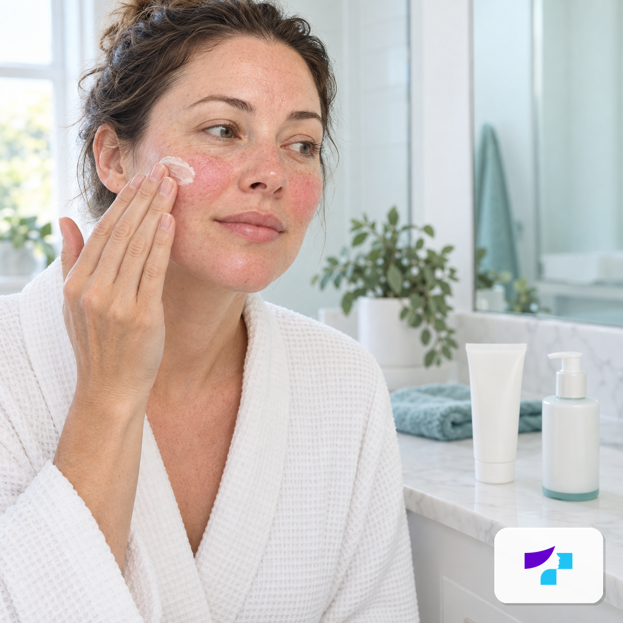 Gentle skin care and SPF use in rosacea