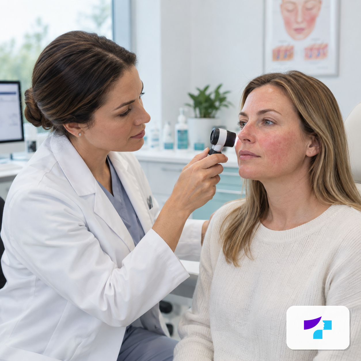 Dermatologist consultation for rosacea diagnosis and treatment planning
