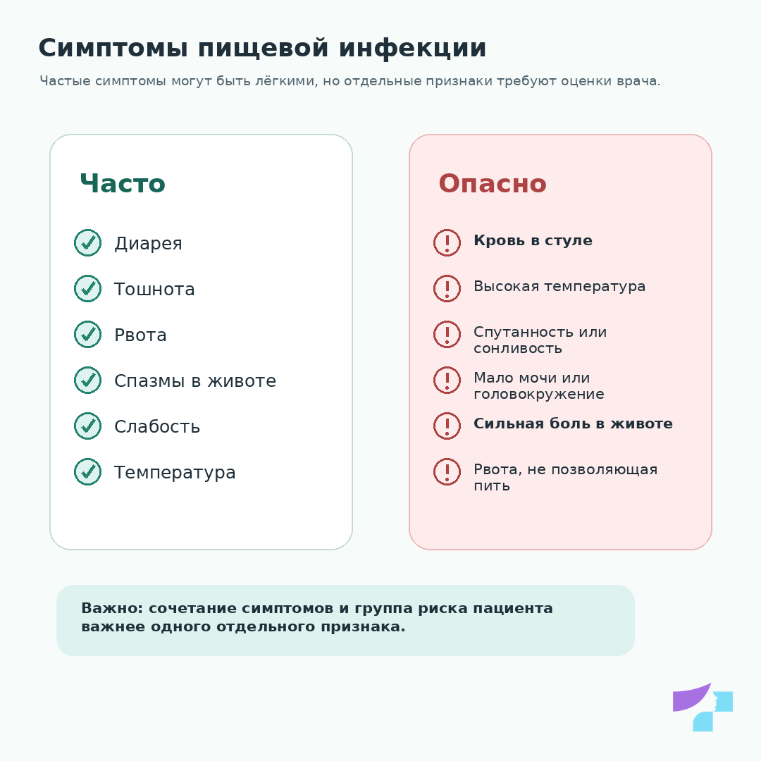 Симптомы пищевой инфекции Симптомы пищевой инфекции