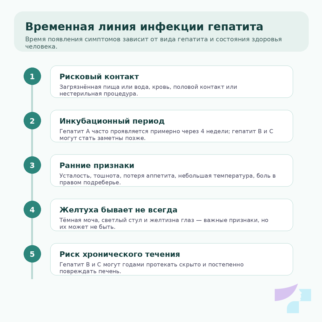 Временная линия инфекции гепатита