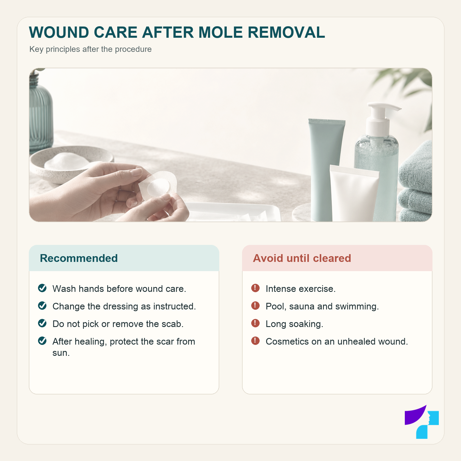 Wound care after mole removal